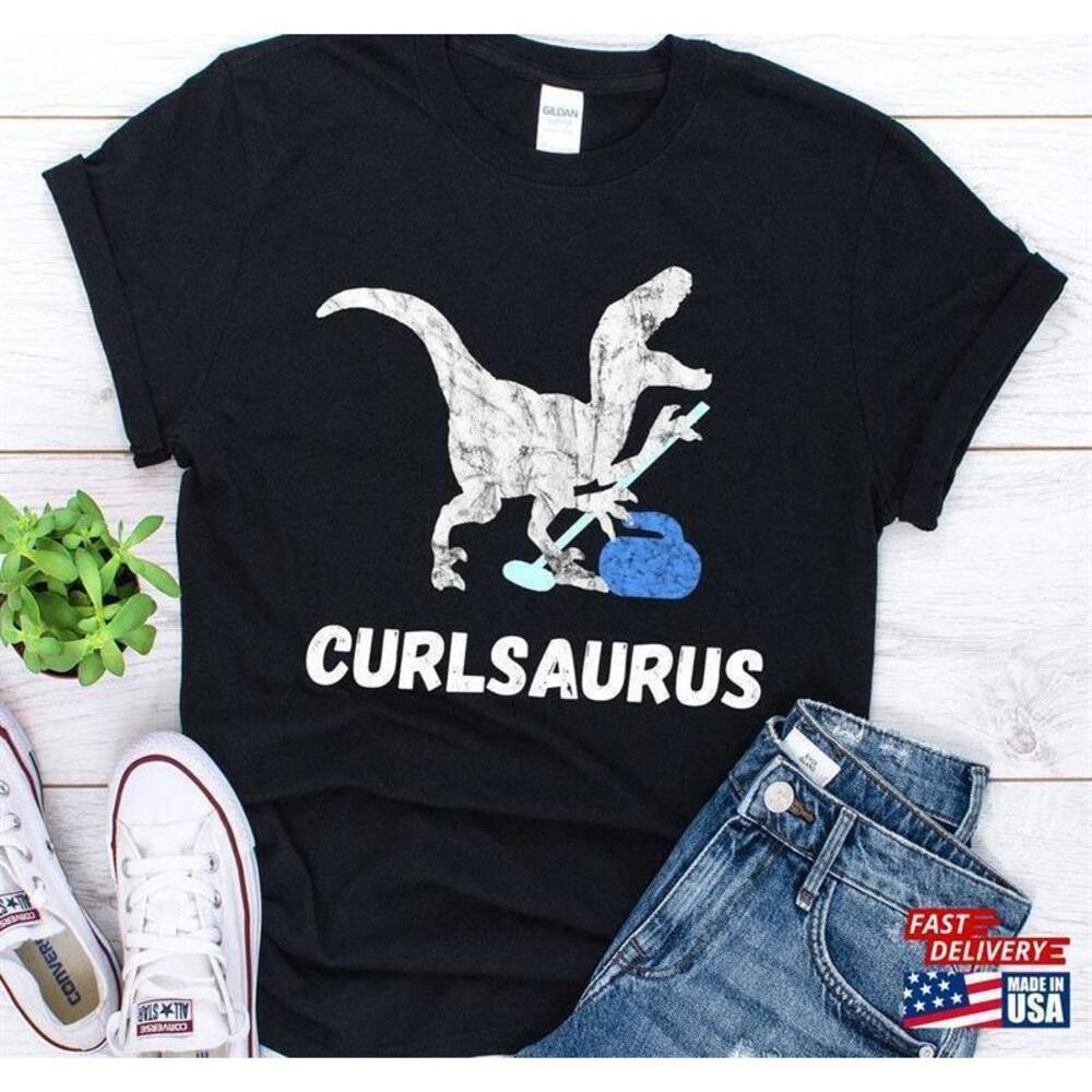 Curling Shirt Gift Dinosaur Unisex